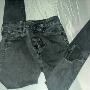Abercrombie & Fitch black Distressed Skinny Jeans